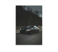 JLTC Poster décoratif sur toile Motif voiture de sport BMW M4 Noir 30 x 45 cm