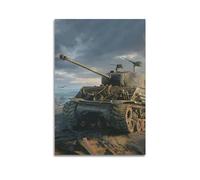JLTC Poster militaire de la Seconde Guerre mondiale M4 Sherman sur toile - Impression d'art moderne pour chambre à coucher - 30 x 45 cm