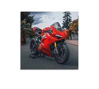 JLTC Poster mural décoratif sur toile Ducati Panigale V4 - Motif moto sportive - Impression d'art moderne pour décoration de chambre familiale - 30 x 30 cm