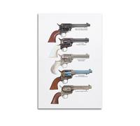 JLTC Poster vintage d'armes à feu Revolver - Impression sur toile - Décoration murale moderne pour chambre à coucher - 40 x 60 cm