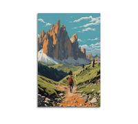 JLTC Poster vintage de randonnée et d'escalade, de voyage, décoration murale sur toile, poster d'art moderne pour chambre à coucher (30 x 45 cm)