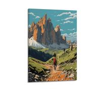 JLTC Poster vintage de randonnée et d'escalade, de voyage, décoration murale sur toile, poster d'art moderne pour chambre à coucher (30 x 45 cm)