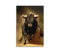 JLTC Poster vintage de taureau espagnol qui court sur toile - Poster décoratif sur toile - Décoration murale moderne pour chambre à coucher - 40 x 60 cm