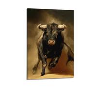 JLTC Poster vintage de tauromachie espagnole qui court sur toile - Poster décoratif sur toile - Décoration murale moderne pour chambre à coucher - 60 x 90 cm