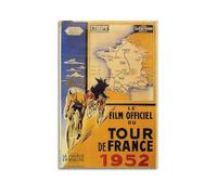 JLTC Poster vintage de vélo 1952 Tour de France sur toile - Impression d'art moderne pour chambre à coucher - 40 x 60 cm