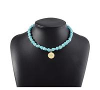 JLTPH Collier Bohème Maléfique Pour Femme - Perles En Pierre Turquoise Naturelle Avec Breloque Nazar, Cordon En Cuir Ajustable, Collier Hippie À Plusieurs Rangs Pour Festival(Eyes)
