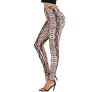 JLTPH Femmes Leggings Pantalon Peau de Serpent Camo Journal Imprimé Taille Haute Pantalon de Yoga Slim Fitness Running Sportswear Long Pants