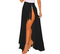 JLTPH Jupe Femme Été Boho Sarong Paréo Cache-Maillot Bikini Écharpe Robe de Plage Bikini Cover Up Maxi Jupe Taille Haute Couleur Unie