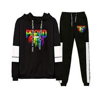 JLTPH Unisexe 2 PCS Survêtement LGBT Love is Love Gay Lesbian Pride Imprimé Sweat-Shirts à Capuche + Pantalon Ensemble Casual Manches Longues avec Poche Hoodie Pull et Pantalon Sportswear…