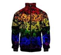 JLTPH Unisexe Sweat-Shirt LGBT Gay Lesbian Pride 3D Couleur Imprimé Col Montant Zip Jacket Sweat-Shirt Pull à Manches Longues