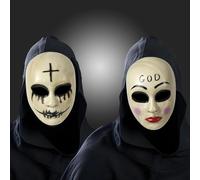 JLTXKST Lot de 2 masques d'Halloween Purge God & Cross Killer - Masque The Purge - Pour costume d'Halloween, décoration de fête, cosplay