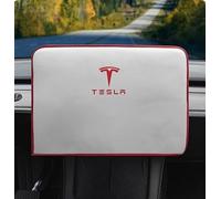 JLVVW Housse de Protection D'écran de Voiture, pour Tesla Modèle 3 Y, Protecteur D'écran D'affichage, Étui de Protection Pare-Soleil, Accessoires D'intérieur,White