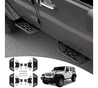 JLVVW Marchepieds Roulants de Voiture, pour Jeep Wrangler JK 2007-2018, Marchepieds Latéraux Nerf Bar, Accessoires Décoratifs Modification Extérieure,JK 4door