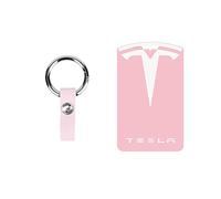 JLVVW Porte-Cartes en Silicone pour Voiture, pour Tesla Modèle 3 Y, Housse de Protection Étanche Résistante à l'usure, Coques Porte-clés, Accessoires de Décoration,Pink