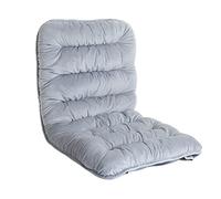 JLWM Coussin De Chaise avec Dossier Intégré, Coussins De Chaises Couleur Unie Velours Peluche Galette De Chaise avec Sangles Ne Pas-caleçon pour Sol Fenêtre en Saillie-gris-50x110cm
