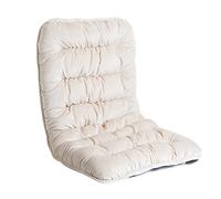 JLWM Coussin De Chaise avec Dossier Intégré, Coussins De Chaises Couleur Unie Velours Peluche Galette De Chaise avec Sangles Ne Pas-caleçon pour Sol Fenêtre en Saillie-crémeux-blanc-40x80cm