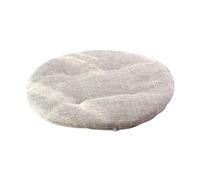 JLWM Coussin De Chaise Couleur Unie Coton Lin, Coussins De Chaises Mince Galette De Chaise avec Sangles pour Accueil Cuisine Chaise De Salle à Manger Tabouret Rond-Beige-diamètre-40cm