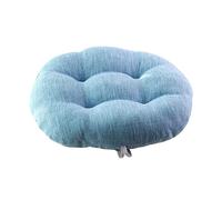 JLWM Coussin De Chaise Couleur Unie Lin De Coton, Coussins De Chaises épais Galette De Chaise avec des Liens pour Chaise De Salle à Manger Tabouret Tatami Sol Rond-bleu-diamètre-50cm