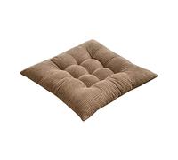 JLWM Coussin De Chaise Couleur Unie Velours Côtelé, Coussins De Chaises Velours Hiver Épaissir Galette De Chaise avec Sangles pour Chaise De Salle à Manger Bureau étudiant-Couleur café-40X40cm