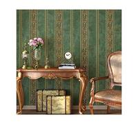 JLWM Papier Peint Style Baroque Intissé, Papier Mural non-tissé relief 3d Vintage Rétro Américain Pastorale Européen Luxueux-Vert A-0.53x10m