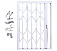 JLXJYS Garde-Corps Pliant for fenêtre extérieure en Aluminium Blanc, barrières de sécurité et barreaux Anti-effraction verrouillables for Chambre d'enfant, Grenier ou Remise(W90xH150cm/36x59in)