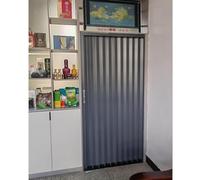 JLXJYS Porte accordéon en aluminium 152,4 x 203,2 cm, portes coulissantes pliantes intérieures avec serrure, Puertas Corredizas Para Interior (161 x 203 cm) 203,2 cm)