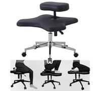 JLXJYS Siege Assis Genoux Chaise de Bureau à Genoux Noire, Réglable en Hauteur Chaise Ergonomique à Pieds croisés sans Dossier, Capacité de Charge 130KG/287lb