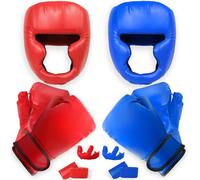 JLXMAXLJ Ensemble de 14 pièces d'équipement de boxe pour débutants comprenant 2 paires de gants de boxe de 170,1 g, casque, bandages pour les mains, protège-dents, cadeaux pour adultes, jeunes