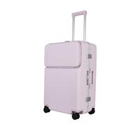 JLY Rövaan Bagage, Covestro Coque rigide en polycarbonate avec accès rapide à l'avant, porte-gobelet, patin à crochets, roues rotatives, serrures TSA, Lilas rêveur, M (66cm), 1 pièce