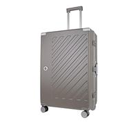 JLY Valise Rigide 28 Pouces en Polycarbonate 100% - sans Fermeture Éclair, Double Serrure TSA, Cadre Aluminium, 4 Roues Pivotantes - Bagage de Soute Gris Kaki (Kaki, L (75cm 86L))
