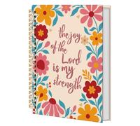 JLZ Carnet de notes à spirales avec fleurs chrétiennes Bible Format A5