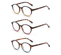 JM 3 Pack Vintage Lunettes de Lecture Ronde Lunette de Vue Charnière à Ressort Pour Lecteur Hommes Femmes +2.75 Couleur de Mélange