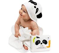 JM Cape de Bain Bébé Ultra Doux 100% Bambou Biologique 90 x 90 Cm - Cadeau Naissance Fille Parfait, Hypoallergénique, Sortie de Bain Bébé avec Coffret Cadeau et Gant de Toilette, Épais et Absorbant