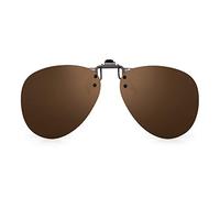 JM Clip Polarisé Lunettes de Soleil Aviateur Sans Cadre Flip Up Lentille de Style pour Lunette de Vue Marron