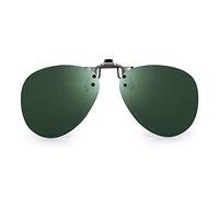 JM Clip Polarisé Lunettes de Soleil Aviateur Sans Cadre Flip Up Lentille de Style pour Lunette de Vue Vert