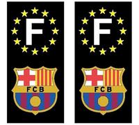 Jm-Déco 2 Stickers Autocollant Plaque d'immatriculation Noir FC Barcelone