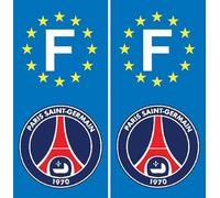 Jm-Déco 2 Stickers Autocollant Plaque d'immatriculation PSG