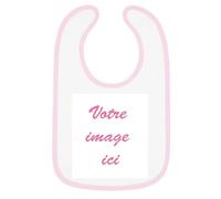 Jm-Déco Bavoir Bébé personnalisé personnalisable avec Photo (Rose)