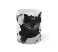 Jm-Déco Mug 3D Chat - Idée Cadeau - Tasse Originale en céramique
