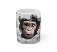 Jm-Déco Mug 3D Singe - Idée Cadeau - Tasse Originale en céramique