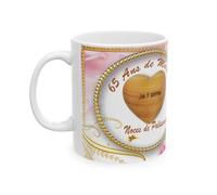 Jm-Déco Mug 65 Ans de Mariage Noces de Palissandre - idée Cadeau - Tasse Anniversaire de Mariage