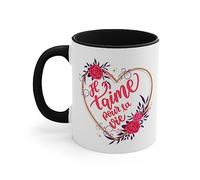 Jm-Déco Mug Amour Je t'aime - Intérieur coloré - Idée Cadeau - Tasse en céramique Originale St Valentin Couleur Black