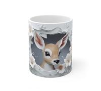 Jm-Déco Mug Animaux 3D- Idée cadeau - Mug et tasse original pour Enfant ou Adulte - Marrant Fun (Biche)