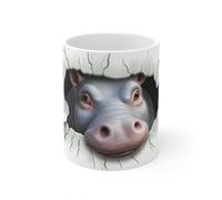Jm-Déco Mug Animaux 3D- Idée cadeau - Mug et tasse original pour Enfant ou Adulte - Marrant Fun (Hyppopotame)