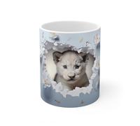 Jm-Déco Mug Animaux 3D- Idée cadeau - Mug et tasse original pour Enfant ou Adulte - Marrant Fun (Lion)