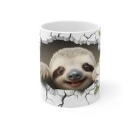 Jm-Déco Mug Animaux 3D- Idée cadeau - Mug et tasse original pour Enfant ou Adulte - Marrant Fun (Parresseux)