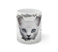 Jm-Déco Mug Animaux 3D- Idée cadeau - Mug et tasse original pour Enfant ou Adulte - Marrant Fun (Serval)