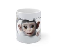Jm-Déco Mug Animaux 3D- Idée cadeau - Mug et tasse original pour Enfant ou Adulte - Marrant Fun (Singe 2)