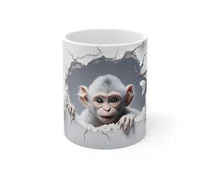 Jm-Déco Mug Animaux 3D- Idée cadeau - Mug et tasse original pour Enfant ou Adulte - Marrant Fun (Singe)