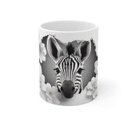 Jm-Déco Mug Animaux 3D- Idée cadeau - Mug et tasse original pour Enfant ou Adulte - Marrant Fun (Zèbre)